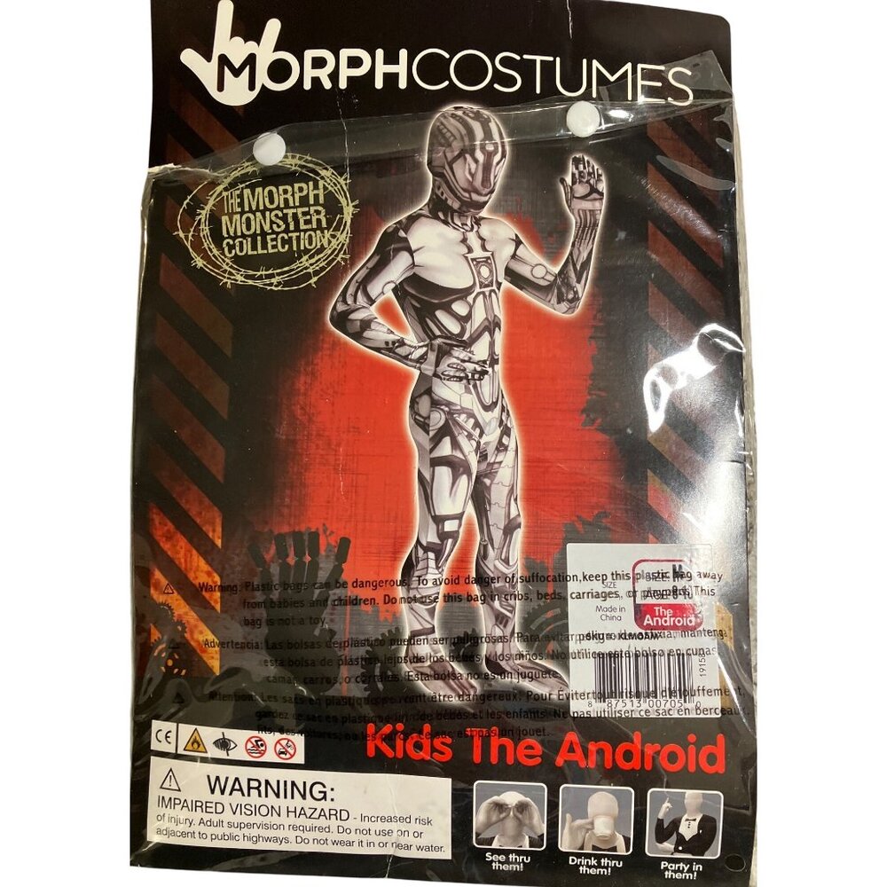 Kids The Android Morph Costume Morphcostume Medium Ages 8-10